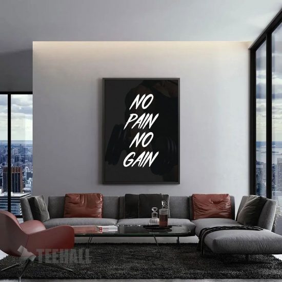 No Pain No Gain Motivational Canvas Prints Wall Art Decor 1 1