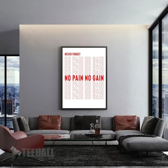No Pain No Gain Motivational Canvas Prints Wall Art Decor 1 3