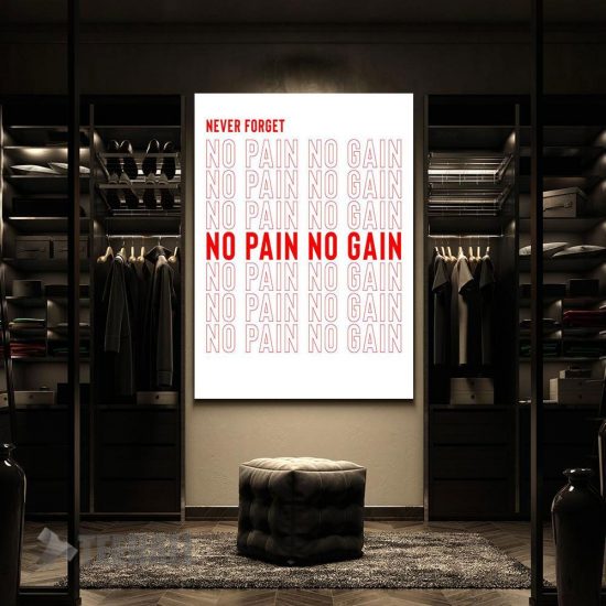 No Pain No Gain Motivational Canvas Prints Wall Art Decor 2 3