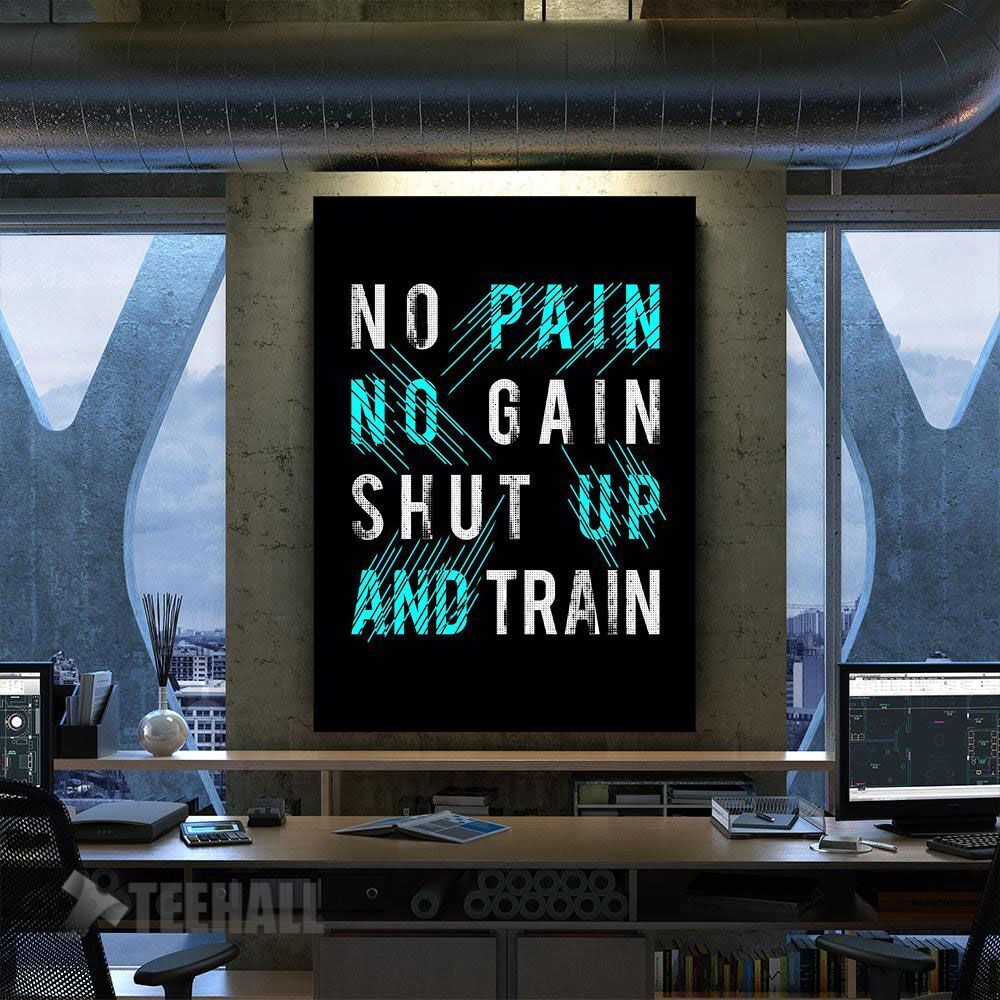 No Pain No Gain Motivational Canvas Prints Wall Art Decor