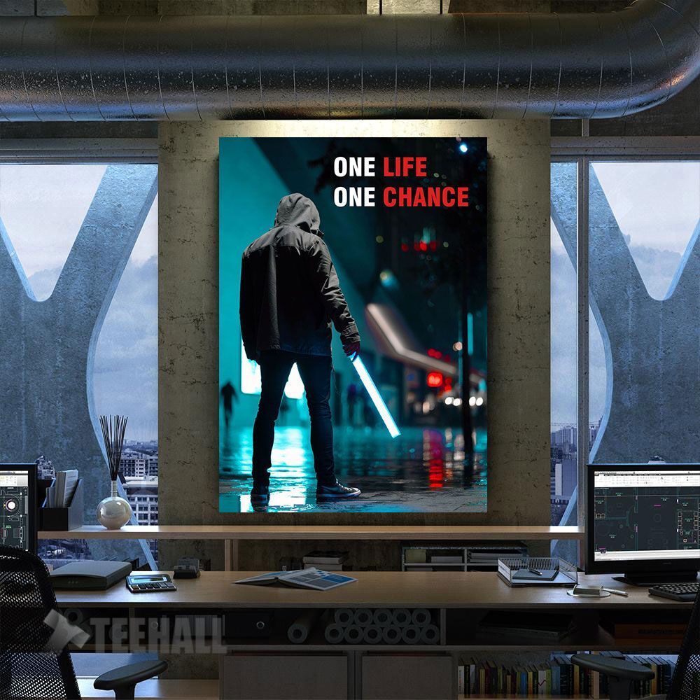 One Life One Chance Motivational Canvas Prints Wall Art Decor
