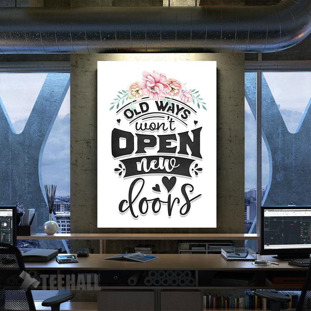 Open New Doors Motivational Canvas Prints Wall Art Decor