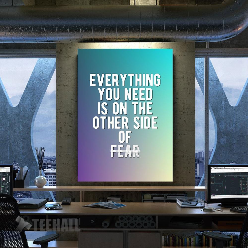 Other Side Of Fear Motivational Canvas Prints Wall Art Decor