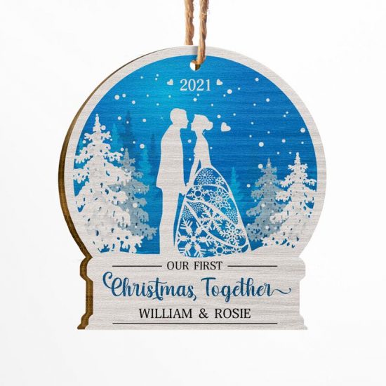 Our First Christmas Together - Couple Christmas Gift - Personalized Custom Wooden Ornament