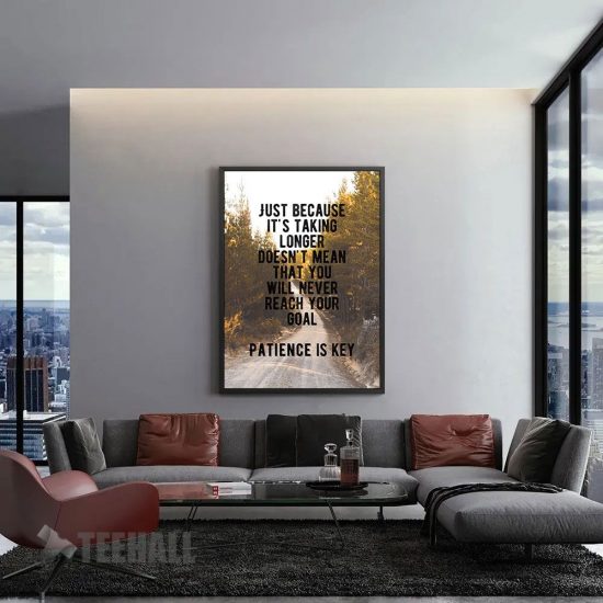 Patience Is Key Quote Motivational Canvas Prints Wall Art Decor 1