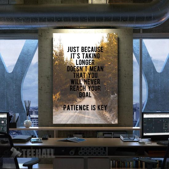 Patience Is Key Quote Motivational Canvas Prints Wall Art Decor