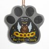 Paw Prints On Our Hearts - Cat Memorial Gift - Personalized Custom Paw Shaped Acrylic Ornament