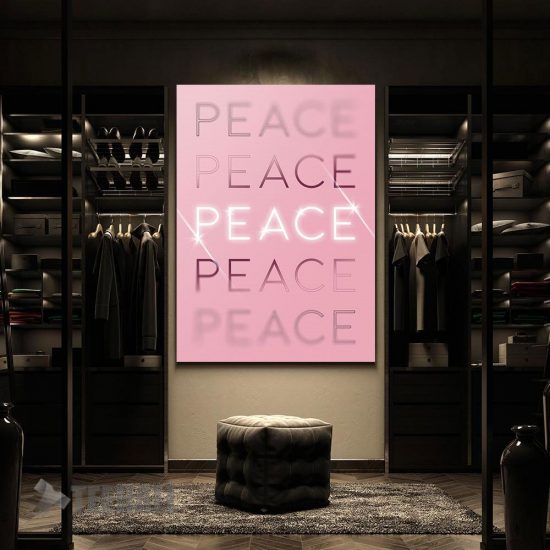 Peace Motivational In Pink Canvas Prints Wall Art Decor 2