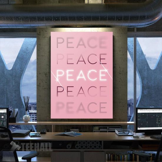 Peace Motivational In Pink Canvas Prints Wall Art Decor
