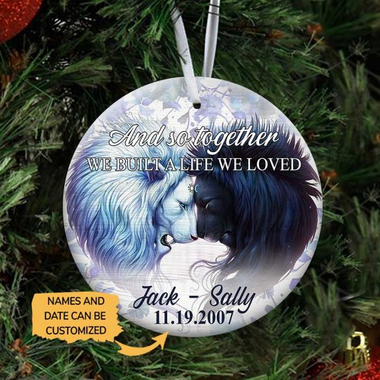 Personalized A Life We Love Lion Ornament 2