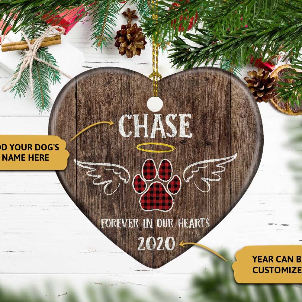 Personalized Dog Forever In Our Heart Ornament 1