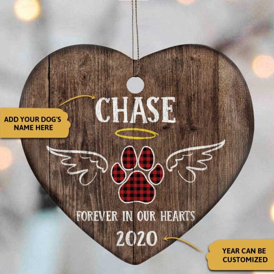 Personalized Dog Forever In Our Heart Ornament 2