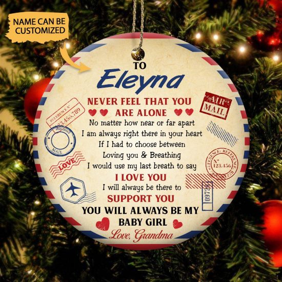 Personalized Grandma To Granddaughter Youll Always Be My Baby Girl Round Ornament 2