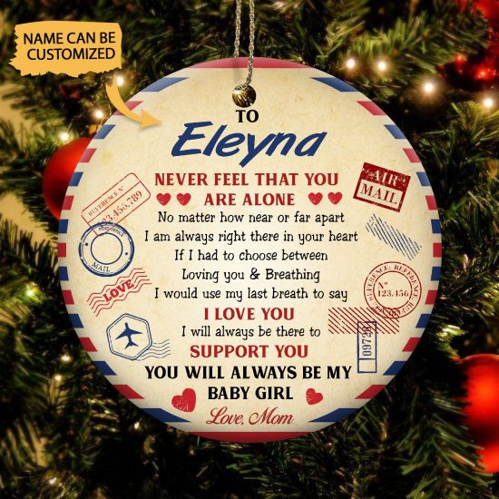 Personalized Mom To Daughter Youll Always Be My Baby Girl Round Ornament 1