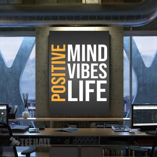 Positive Mind Vibes Quotes Motivational Canvas Prints Wall Art Decor