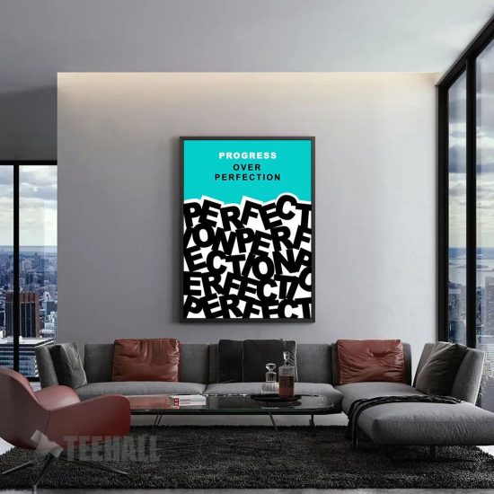 Progress Over Perfection Motivational Canvas Prints Wall Art Decor 1