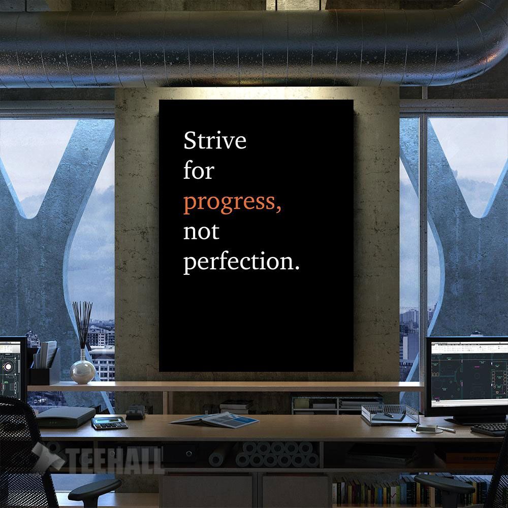 Progress Quote Motivational Canvas Prints Wall Art Decor