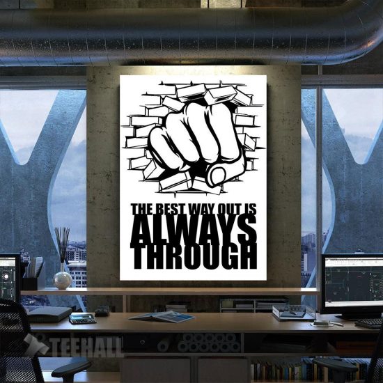 Punch Through Motivational Canvas Prints Wall Art Decor
