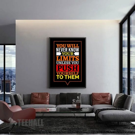 Push Yourself Motivational Canvas Prints Wall Art Decor 1 2