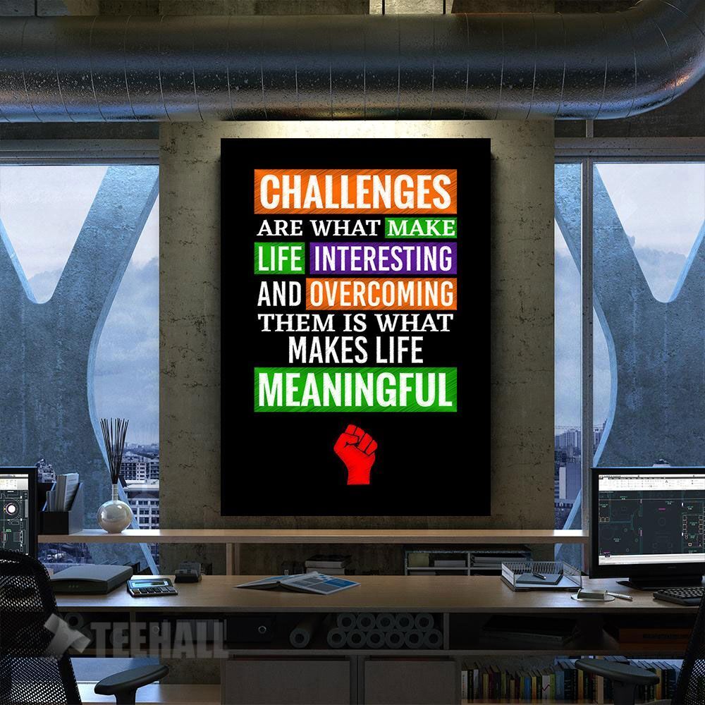 Push Yourself Motivational Canvas Prints Wall Art Decor