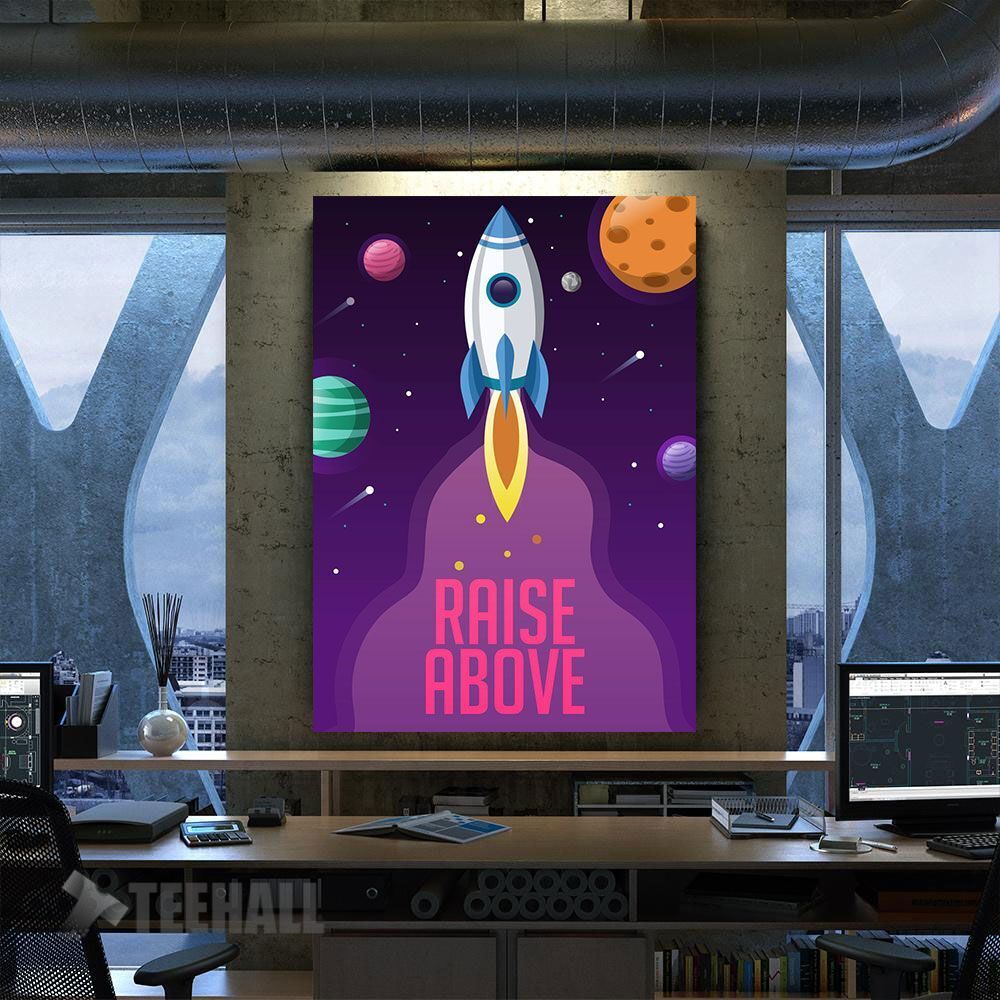 Raise Above Motivational Canvas Prints Wall Art Decor