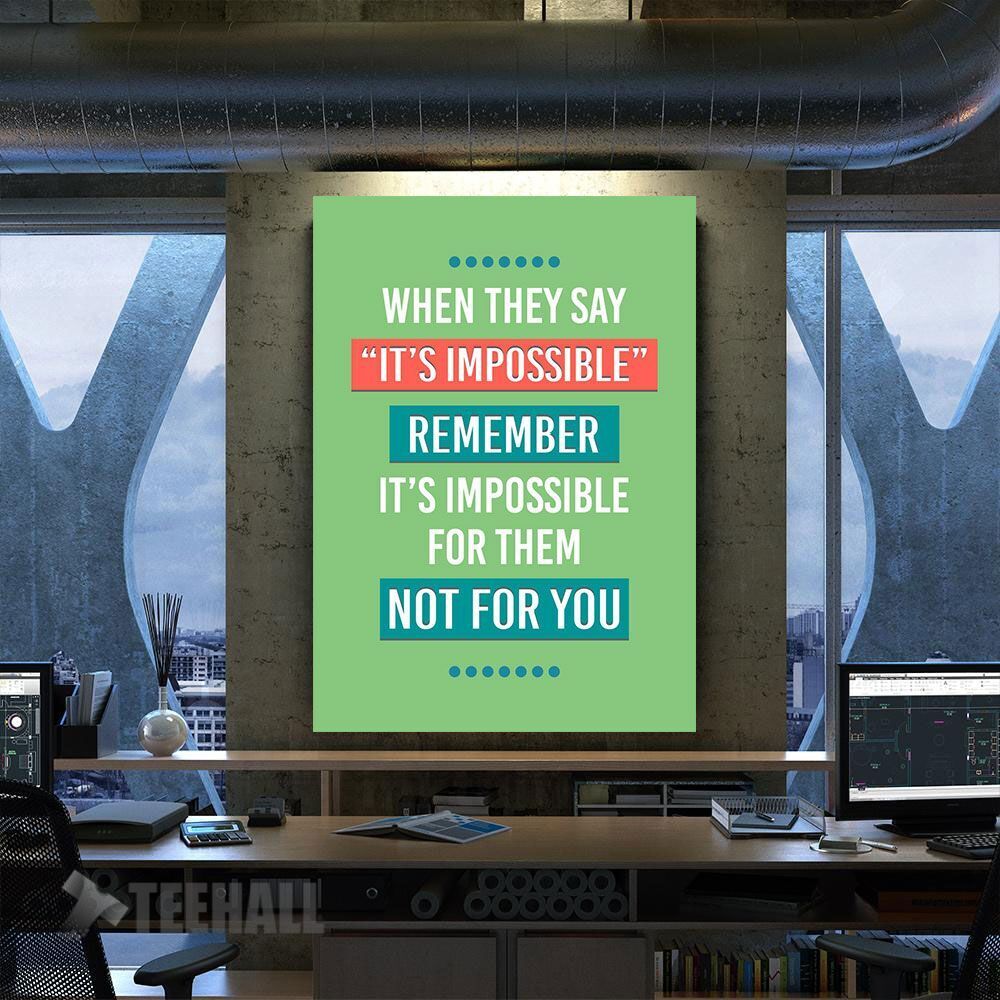 Remember Its Possible Motivational Canvas Prints Wall Art Decor