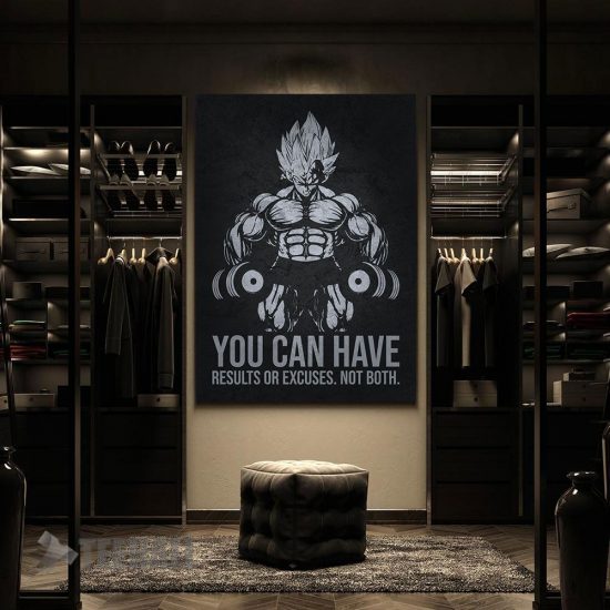 Results Vs Excuses Gym Motivational Canvas Prints Wall Art Decor 2