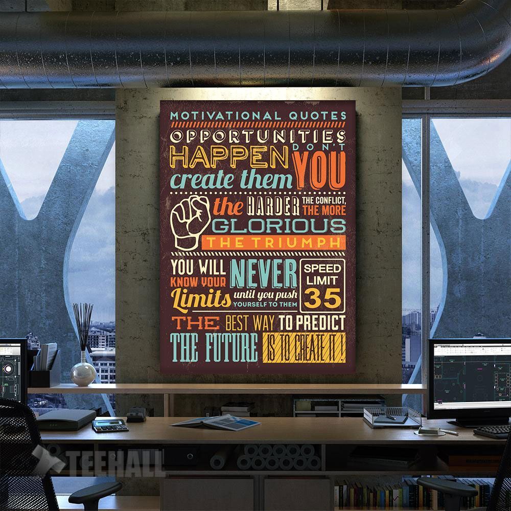 Retro Motivational Quotes Canvas Prints Wall Art Decor
