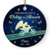 Riding In Heaven - Memorial Gift - Personalized Custom Circle Ceramic Ornament