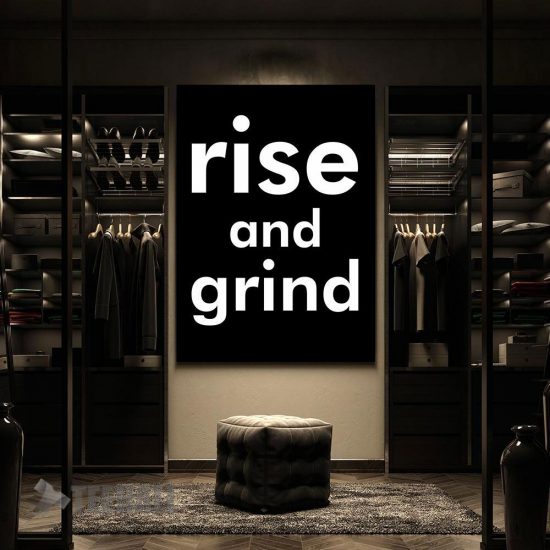 Rise And Grind Lower Case Motivational Canvas Prints Wall Art Decor 2