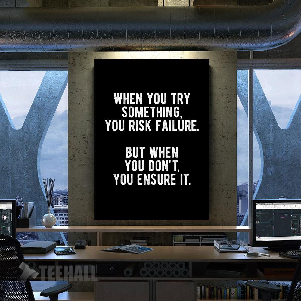 Risk It Wise Quote Motivational Canvas Prints Wall Art Decor
