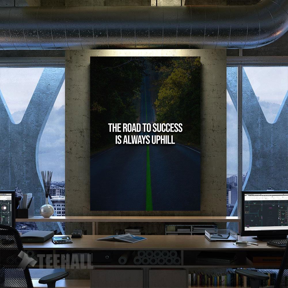 Road To Success Motivational Canvas Prints Wall Art Decor