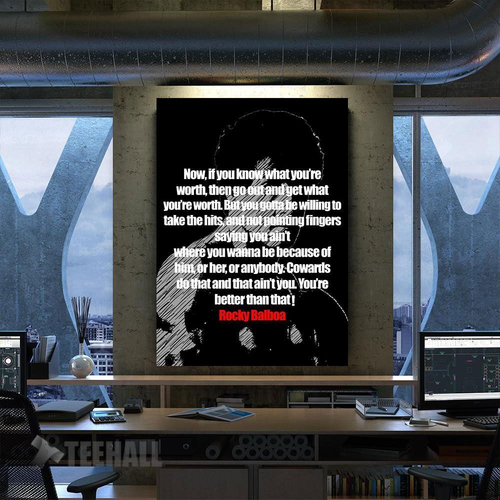 Rocky Balboa Quotes Motivational Canvas Prints Wall Art Decor