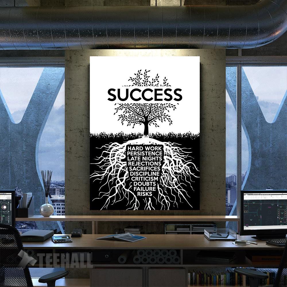 Roots-Of-Success-Tree-Motivational-Canvas-Prints-Wall-Art-Decor Roots Of Success Tree Motivational Canvas Prints Wall Art Decor