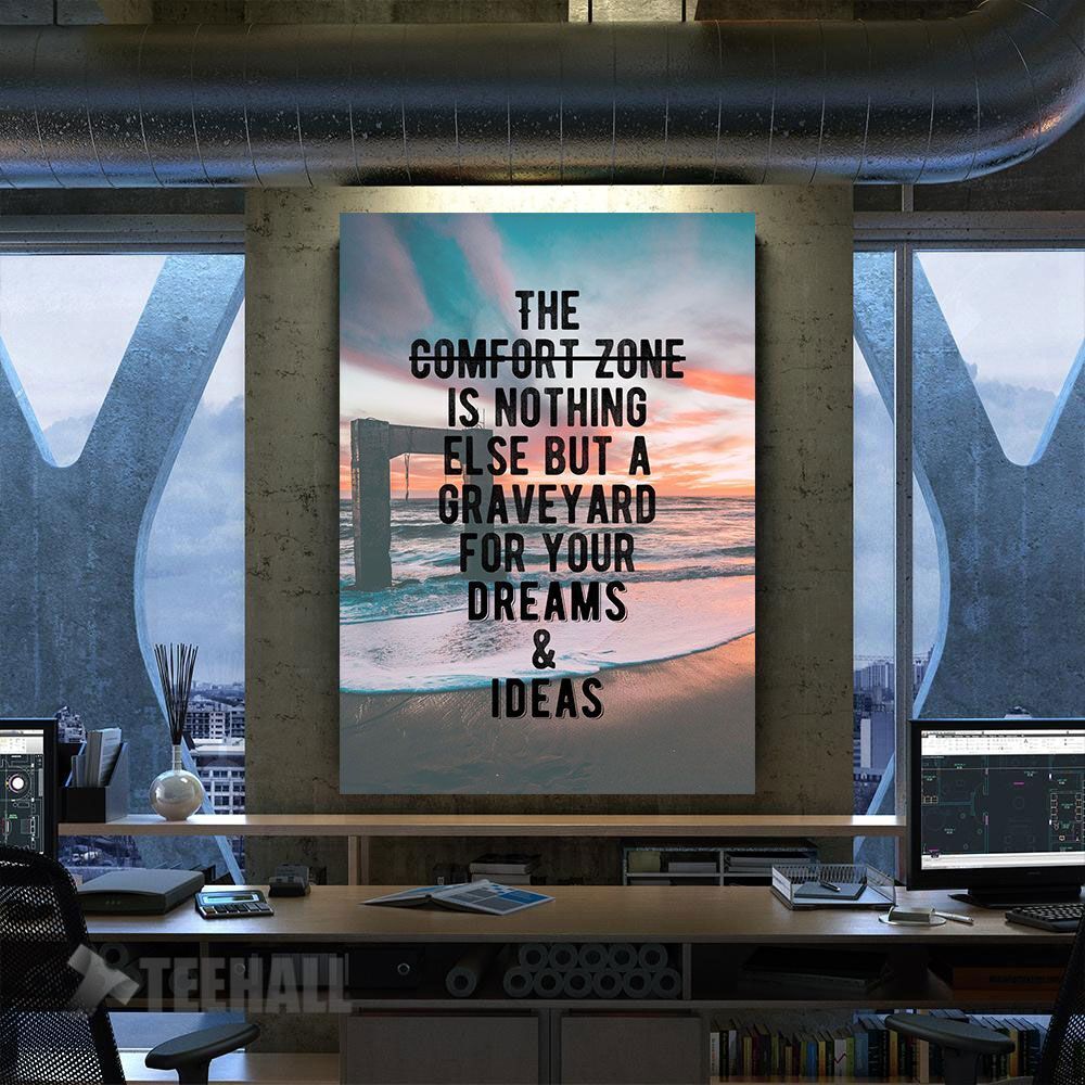 Run From Your Comfort Zone Motivational Canvas Prints Wall Art Decor