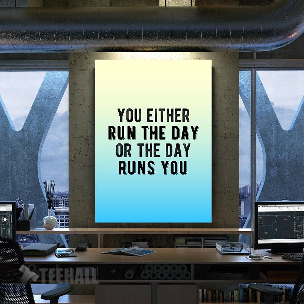 Run The Day! Motivational Canvas Prints Wall Art Decor