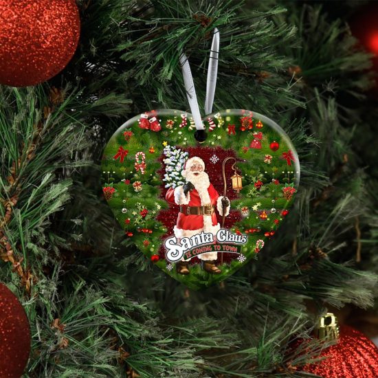 Santa Claus Is Coming To Town Ceramic Ornament 2