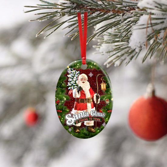 Santa Claus Is Coming To Town Ceramic Ornament 3