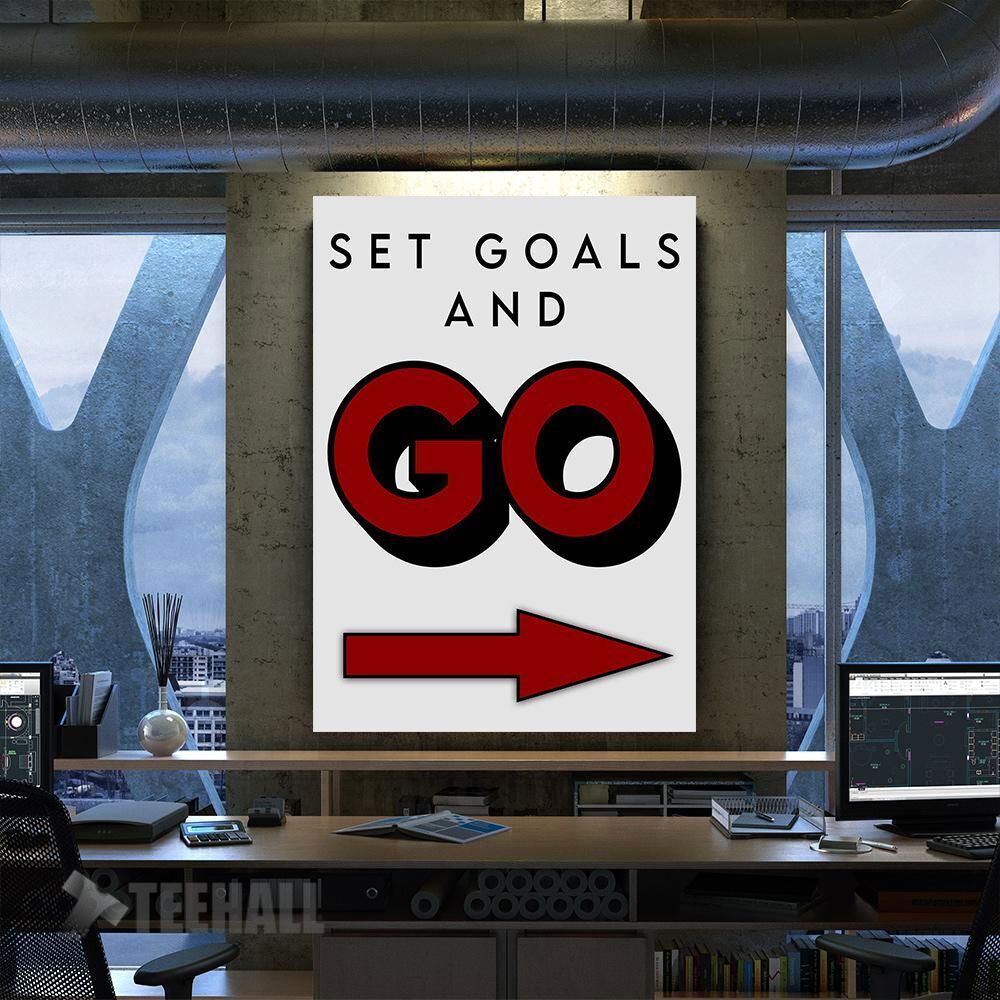 Set Goals And Go Motivational Canvas Prints Wall Art Decor