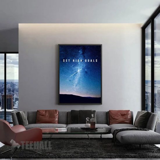 Set High Goals Motivational Canvas Prints Wall Art Decor 1