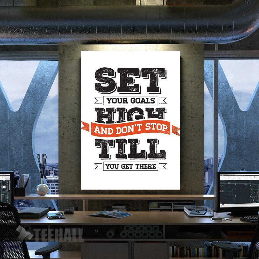Set Your Goals High Motivational Canvas Prints Wall Art Decor