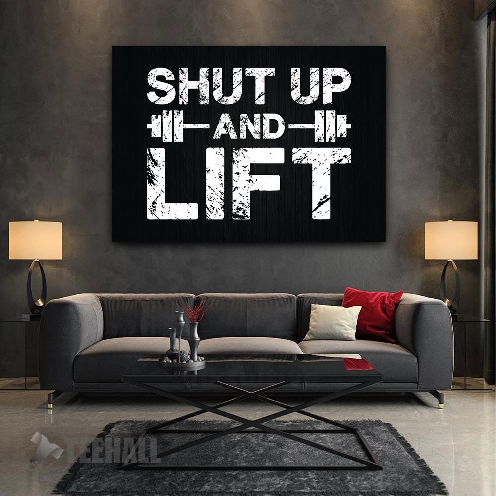 Shut Up And Lift Motivational Canvas Prints Wall Art Decor