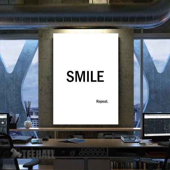 Smile Repeat Motivational Canvas Prints Wall Art Decor
