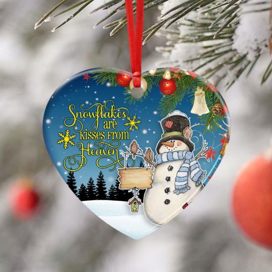 Snowflakes Are Kisses From Heaven Ceramic Ornament 2 1