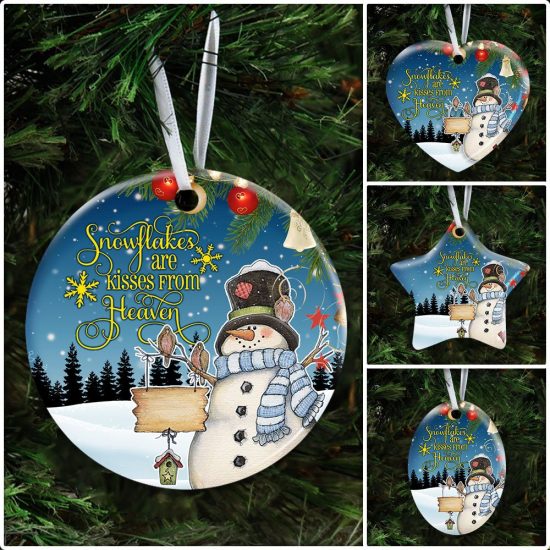 Snowflakes Are Kisses From Heaven Ceramic Ornament 6 1