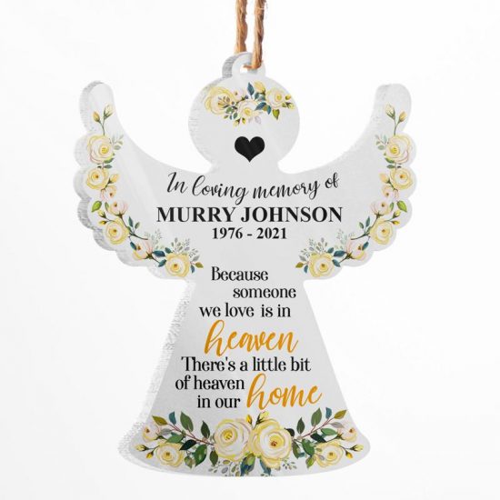 Someone We Love Is In Heaven - Memorial Gift - Personalized Custom Angel Acrylic Ornament