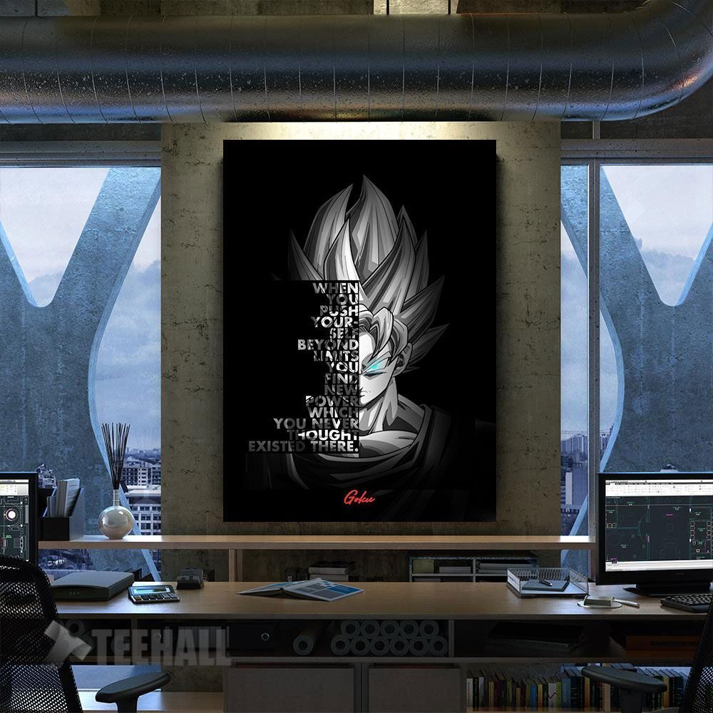 Son Goku Motivational Canvas Prints Wall Art Decor