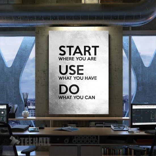 Start Where You Are Motivational Canvas Prints Wall Art Decor