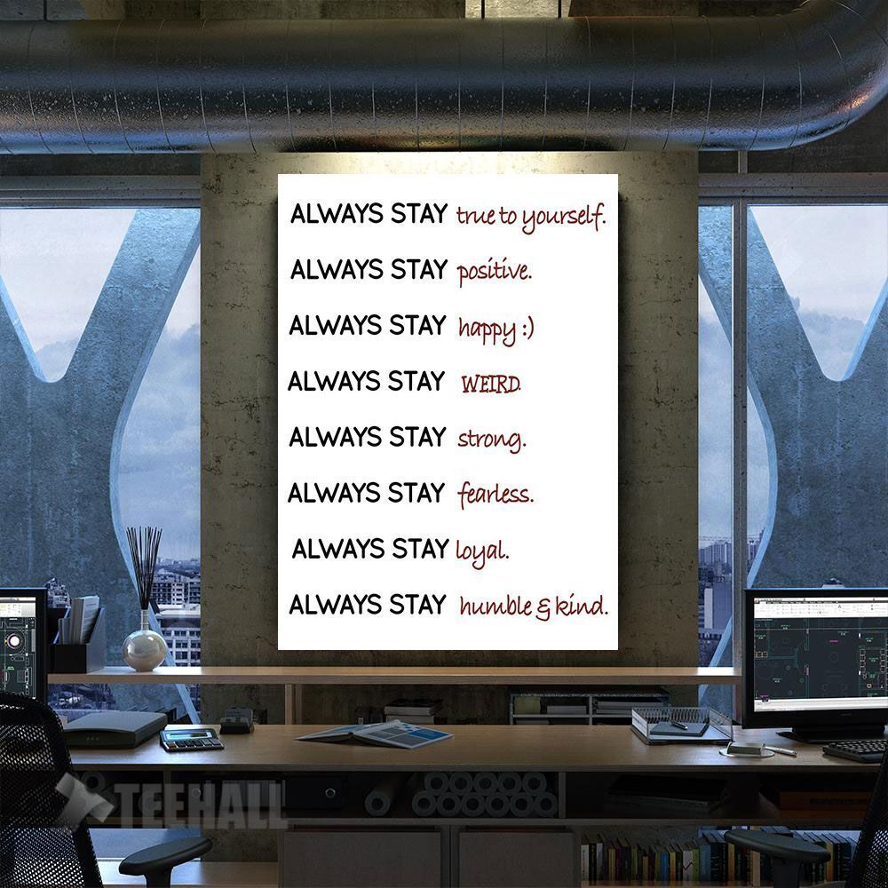 Stay Positive Motivational Canvas Prints Wall Art Decor