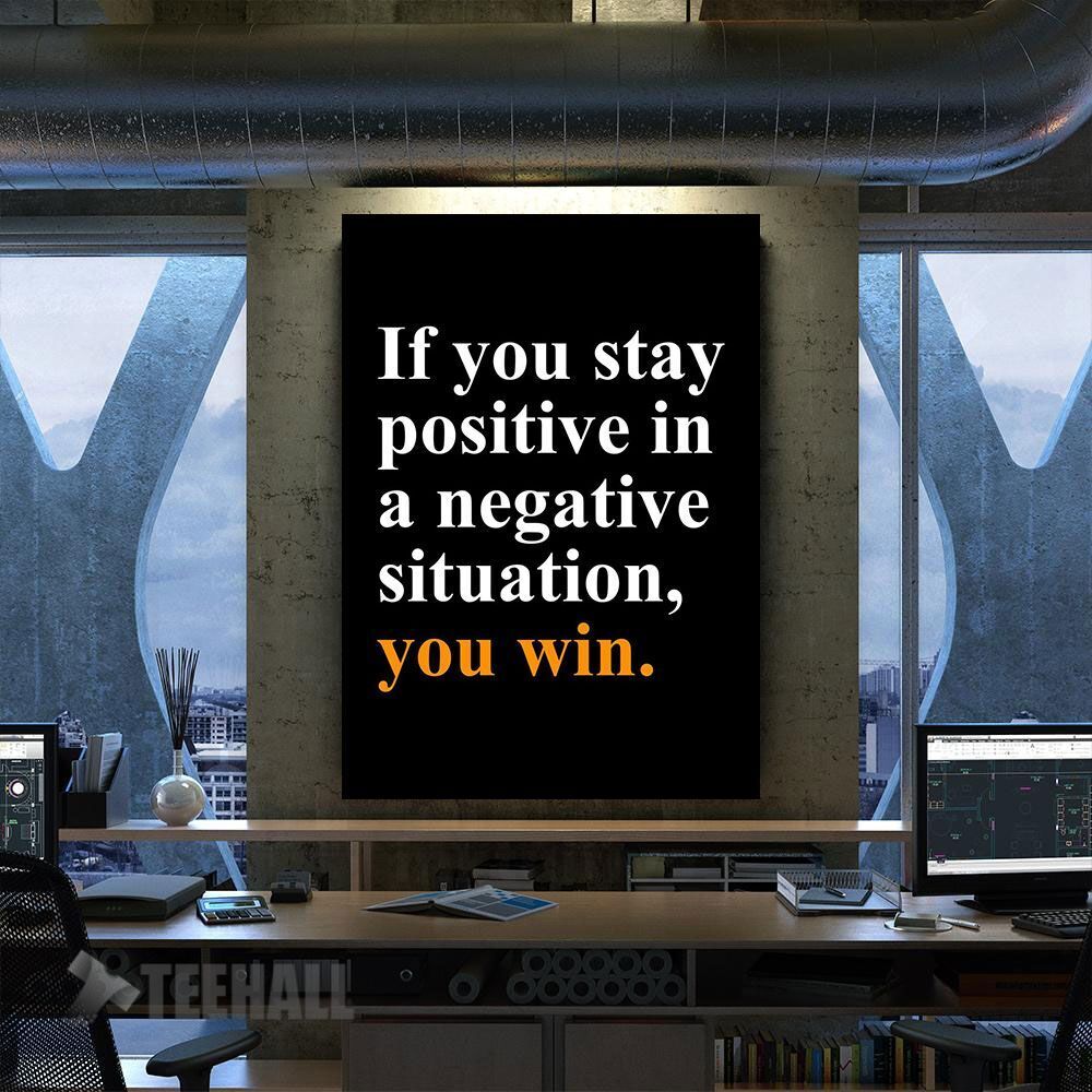 Stay Positive Motivational Canvas Prints Wall Art Decor